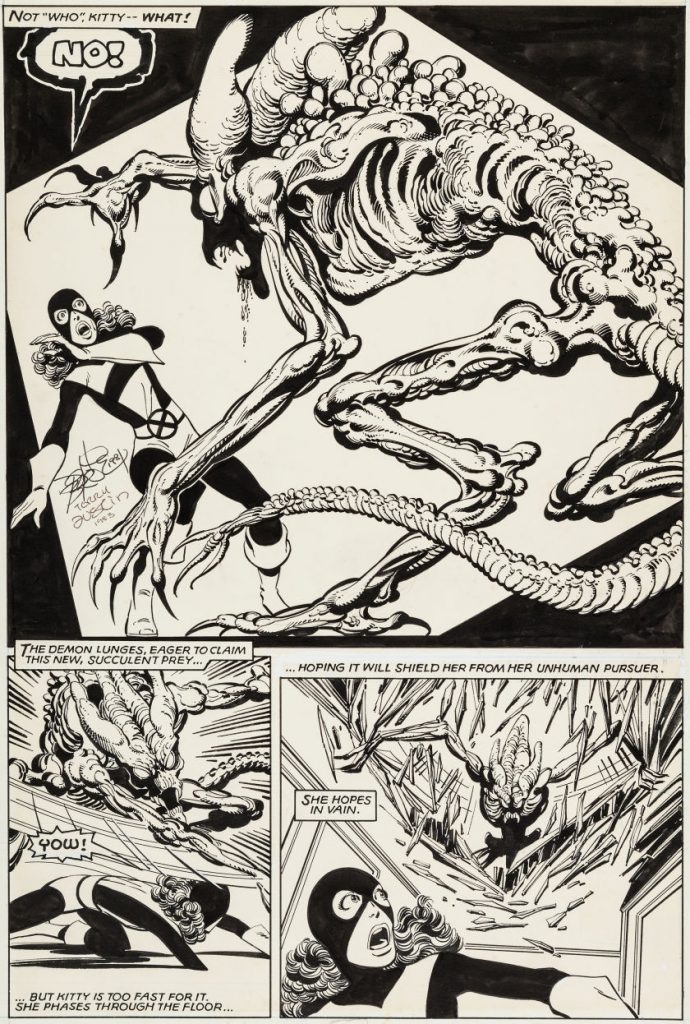 Kitty Pride Is Attacked By The Brood In Original Art from UNCANNY X-MEN 143