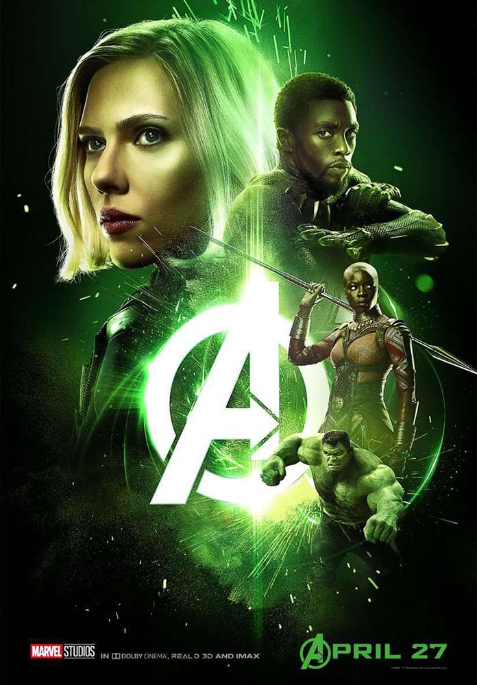 Infinity War Green Poster Hulk Black Widow Panther
