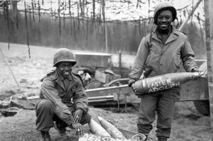 Black US Soliders Wish Hitler a Happy Easter in Liberators