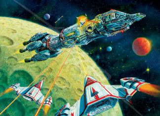 Fighter Ships Attack A Cruiser In STAR FRONTIERS