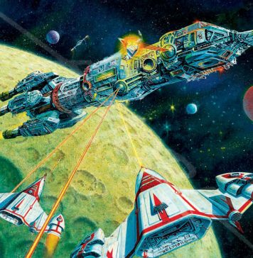 Fighter Ships Attack A Cruiser In STAR FRONTIERS