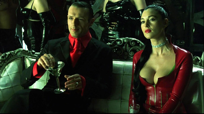 The Merovingian and Persephone in The Matrix Reloaded Revolutions