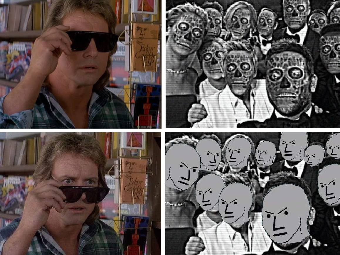 They live in russia. They Live Мем. Они живут. Мем они живы.